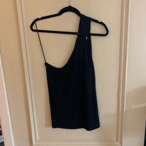New with Tags. One shoulder stretch top with gold clip (L)